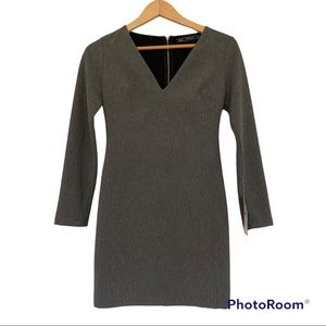 Zara Trafulac Grey Bodycon Longsleeve Mini Sz M